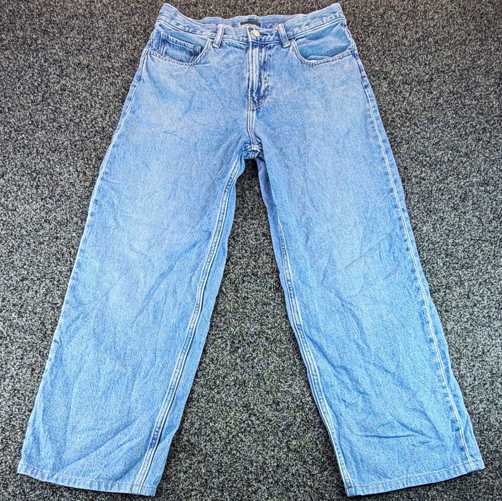 Uniqlo Women’s Light Wash Blue Wide-Leg Mid Rise 5-Pocket Denim Jeans 10